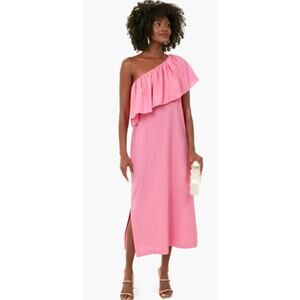 Tuckernuck Pomander Place Flamingo Pink Florencia One Shoulder Dress